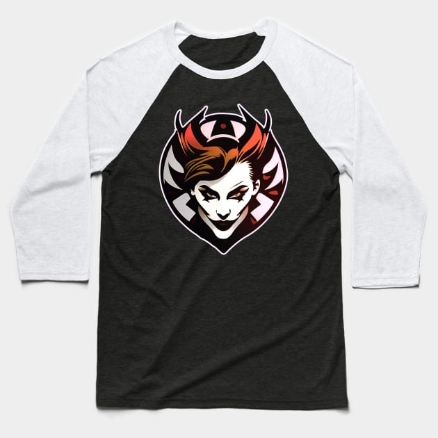 Female Joker Vector Art Baseball T-Shirt by Embrace Masculinity